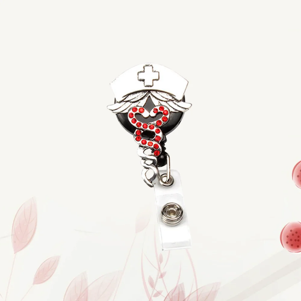 

Clips ID Sleeve Telescopic Buckle Retractable ID Badge Reel Clips Easy Buckle Clip (Red)