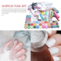 acrylic nail kit nail art tools kit combo set professional diy gel nail art kit acrylic powder shiny glitter nail kit for daily