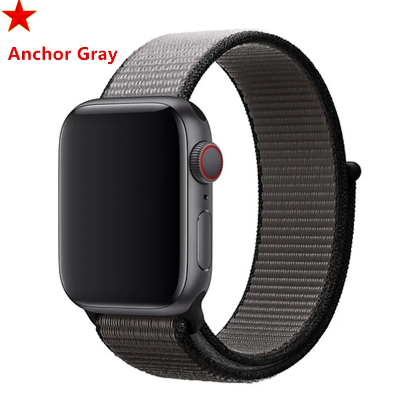 Ремешок для apple watch band sport loop apple watch 5 4 3 band 44 мм 40 мм iwatch 5 4 42 мм 38 мм correa нейлоновый браслет pulseira nato - Цвет ремешка: Anchor Gray