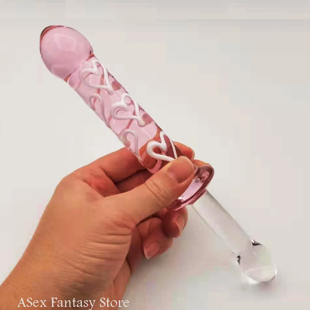 Розовый кристаллический фаллоимитатор искусственный пенис Стик анальный