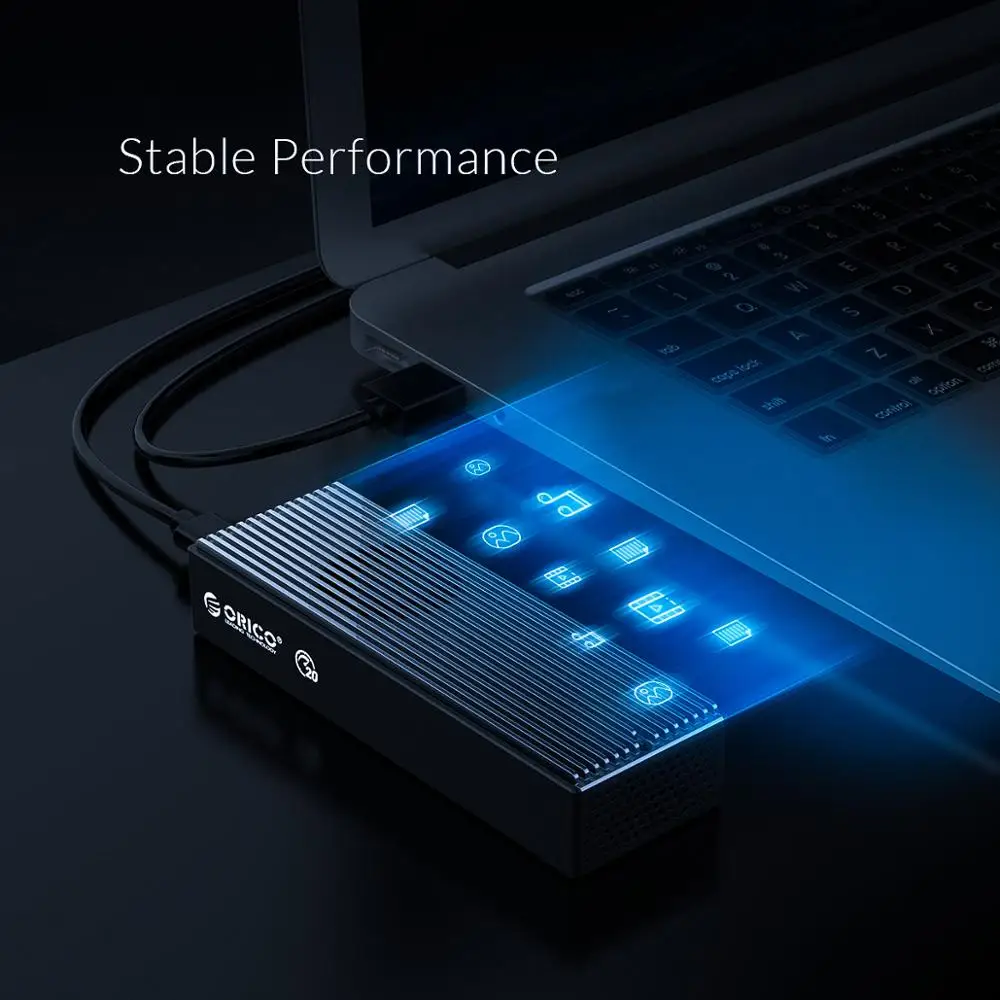 Чехол ORICO LSDT 20 Гбит/с M.2 NVME SSD чехол со встроенным охлаждающим вентилятором Тип C M2
