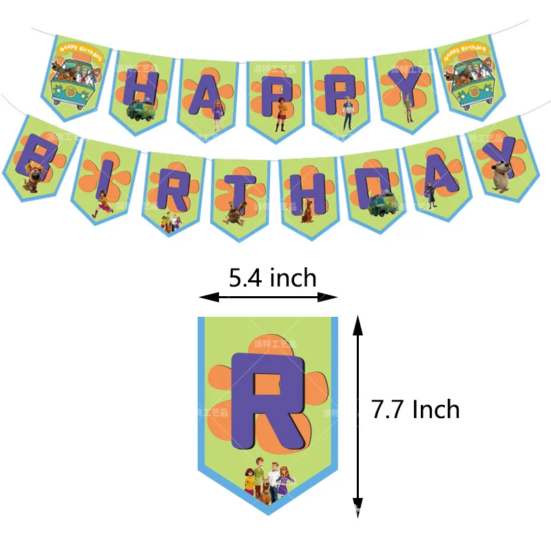 Globo de l&aacute;tex de 12 pulgadas para decoraciones de fiesta de cumplea&ntilde;os, cartel de actividades de fiesta tem&aacute;tica de Scooby Doo, tarjeta de pastel, juego de dise&ntilde;o de escena de Baby Shower-1