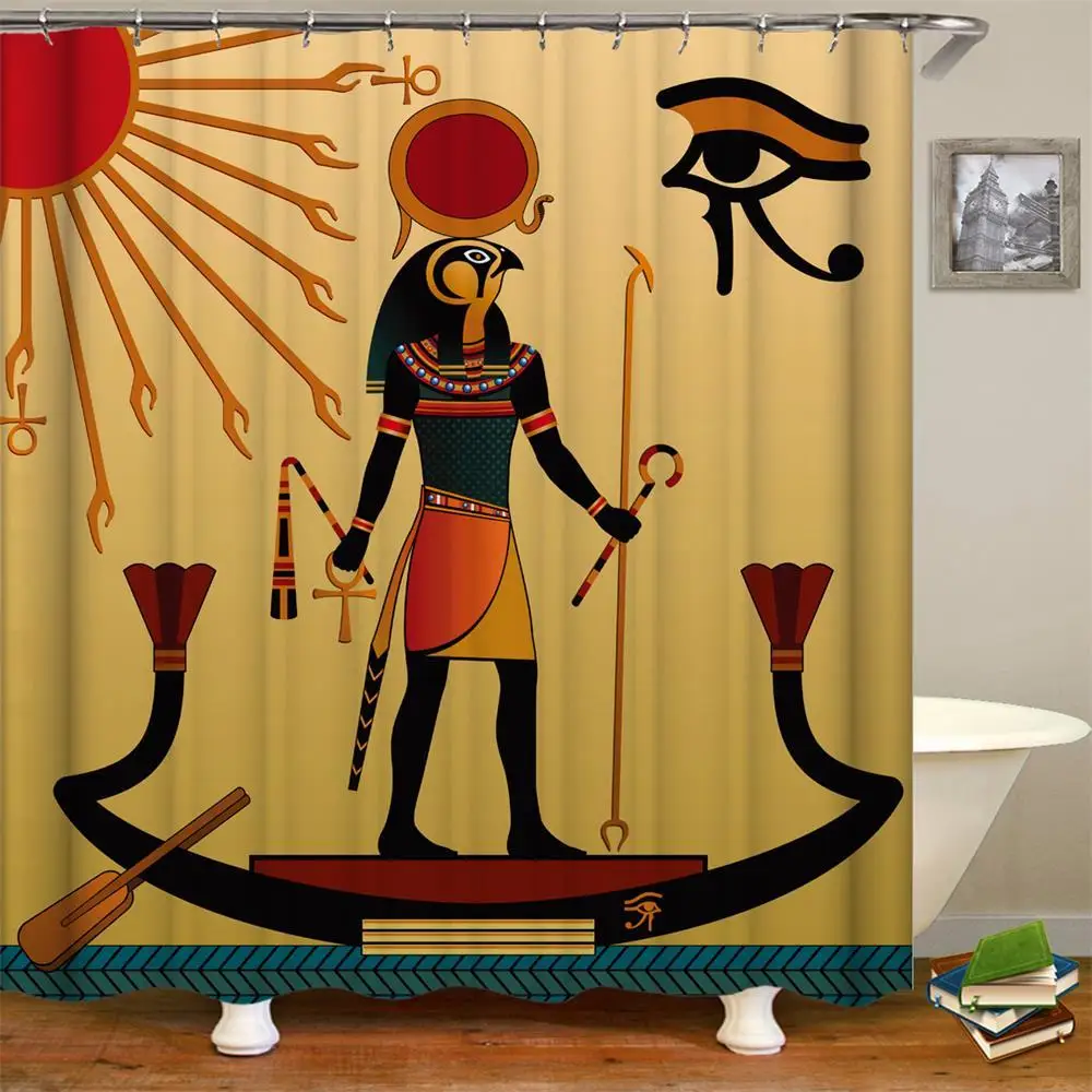 Houseware Ancient Egyptian Animal Seabed Bath Curtain Polyester Fiber Bathroom Waterproof Decorative | Дом и сад