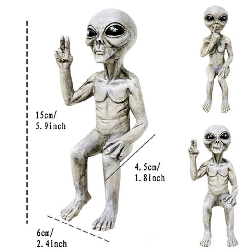 

Outer Space Alien Garden Statue Figurine Martians Garden Indoor Outdoor Figurines Miniatures Jardin Exterior Decoracions 2PCS