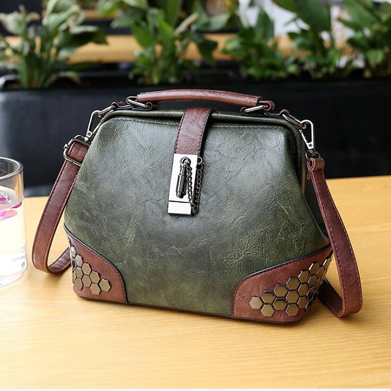 

European New Style Women Messenger Bags Portable Ladies Crossbody Shoulder Bag Vintage PU Leather Womens Bags