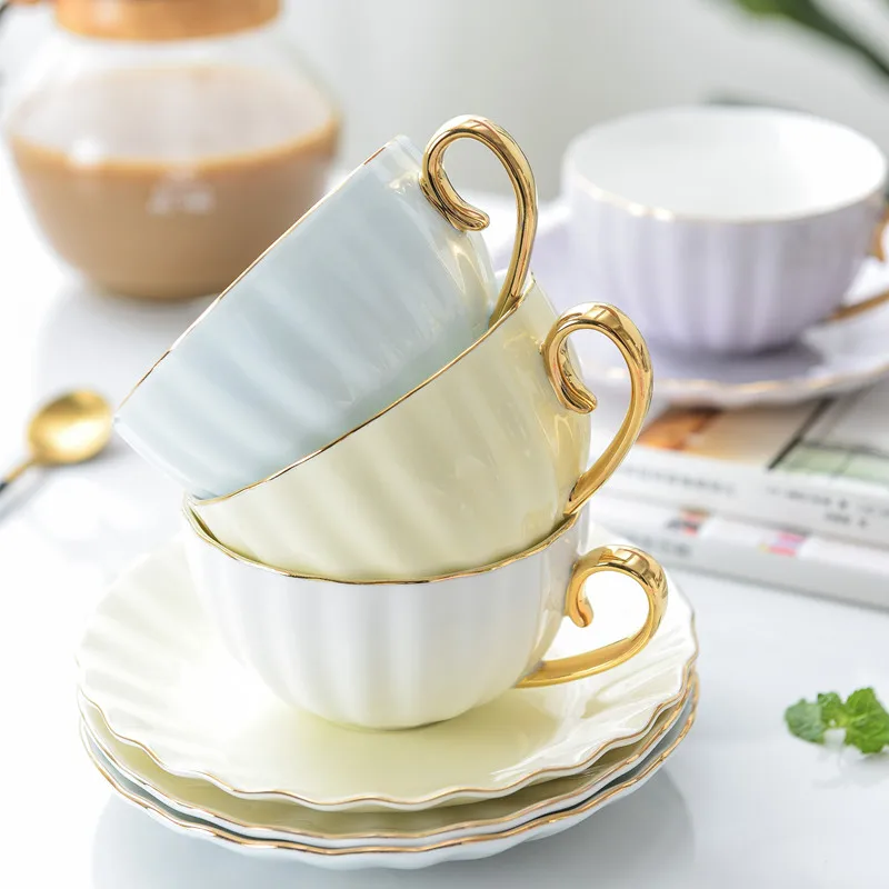 

Nordic Design Ceramic Coffee Cup Saucer Set Luxury Creativity Minimalist Bone China Coffee Mug Afternoon Tea Kubek Mugs BC50BD