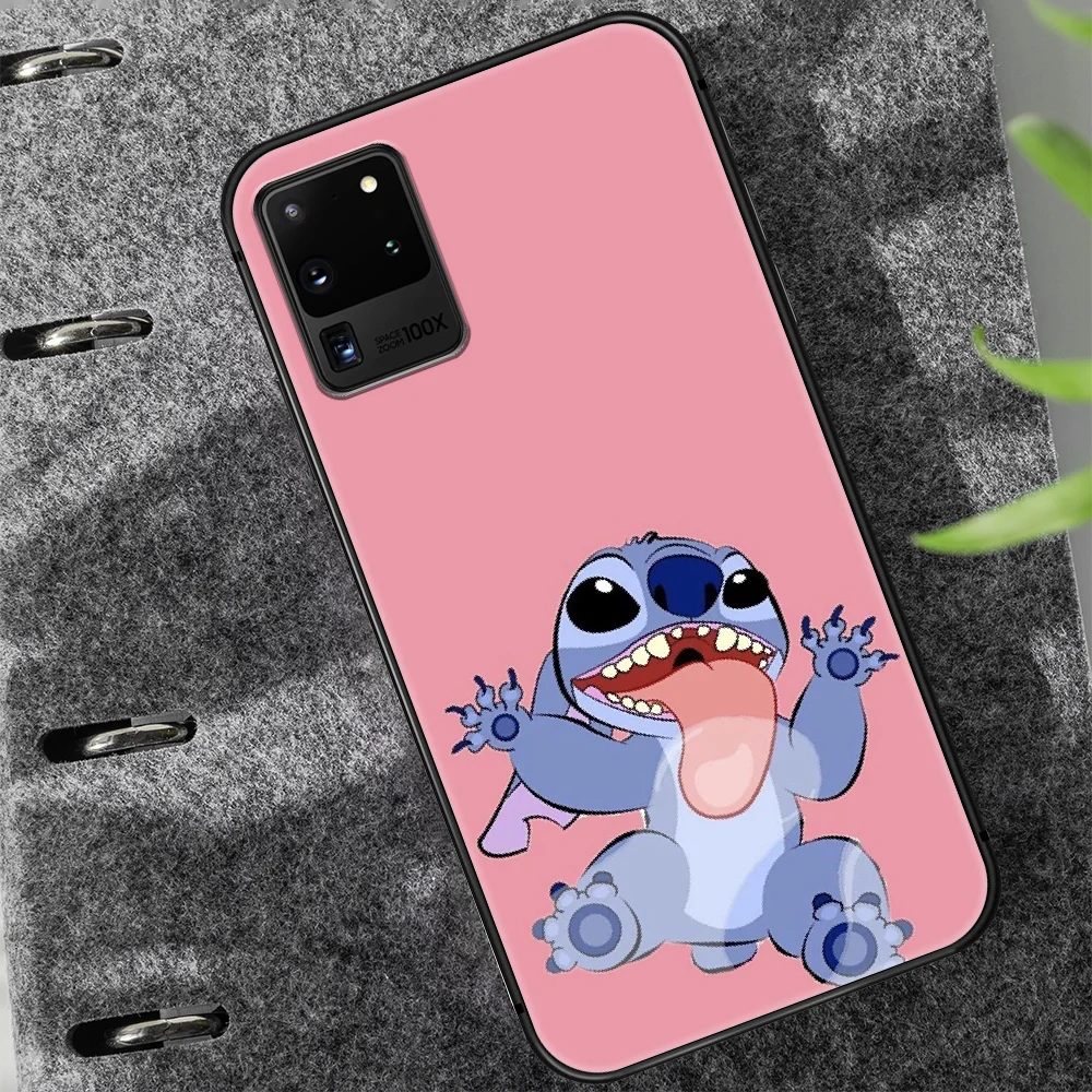 

Cartoon cute Stitch Phone Case Cover Hull For Samsung Galaxy S 7 8 9 10 e 20 FE edge uitra plus Note 9 10 20 black Back Painting