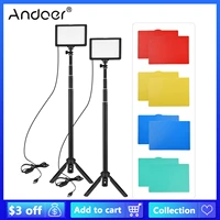 andoer usb led video light kit photography lighting 3200k 5600k 120pcs beads 14 level dimmable with tripod stand 5pcs filters