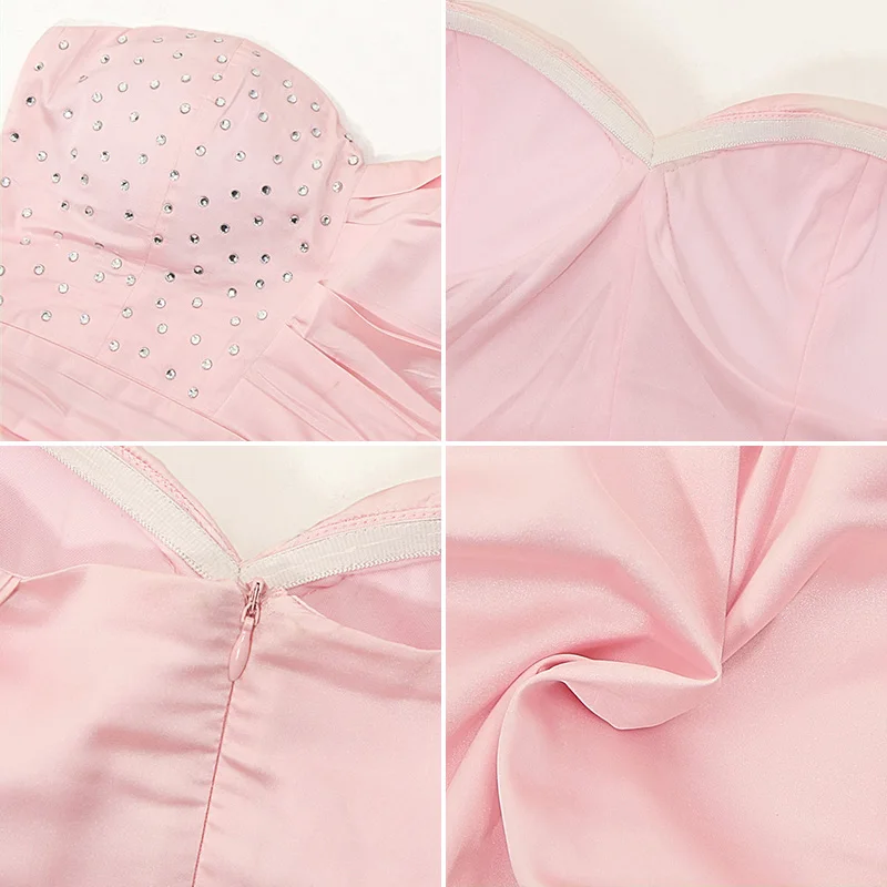 Женское атласное платье без бретелек FANTOYE Осеннее элегантное облегающее рукавов