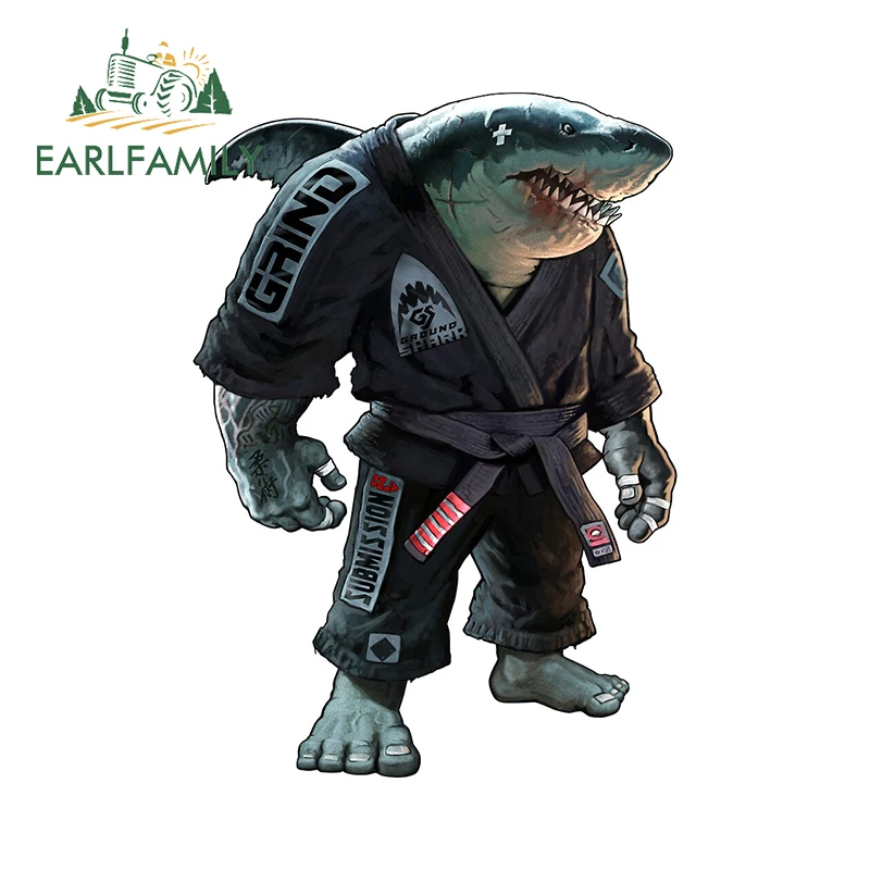 

Наклейки для автомобиля EARLFAMILY, 13 см, с изображением джиу-джитсу, монстра, голубые, водонепроницаемые, на бампер, наклейки на холодильник дюйма