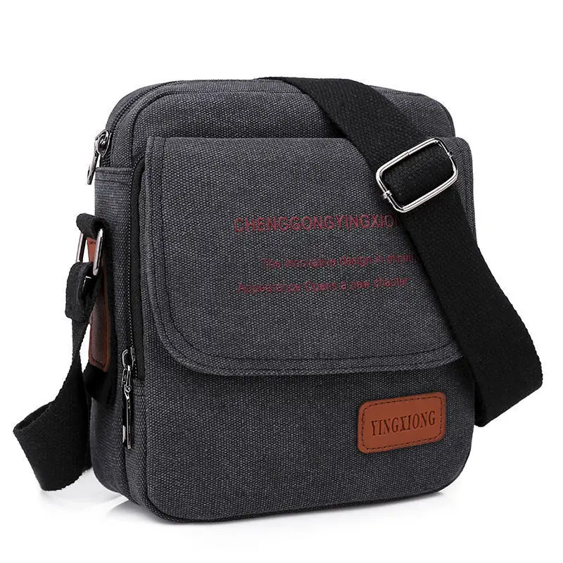

Men's Canvas Bag Shoulder Bag Korean Casual Canvas Male Bag Business Messenger Bag Small Crossbody Bag Backpack