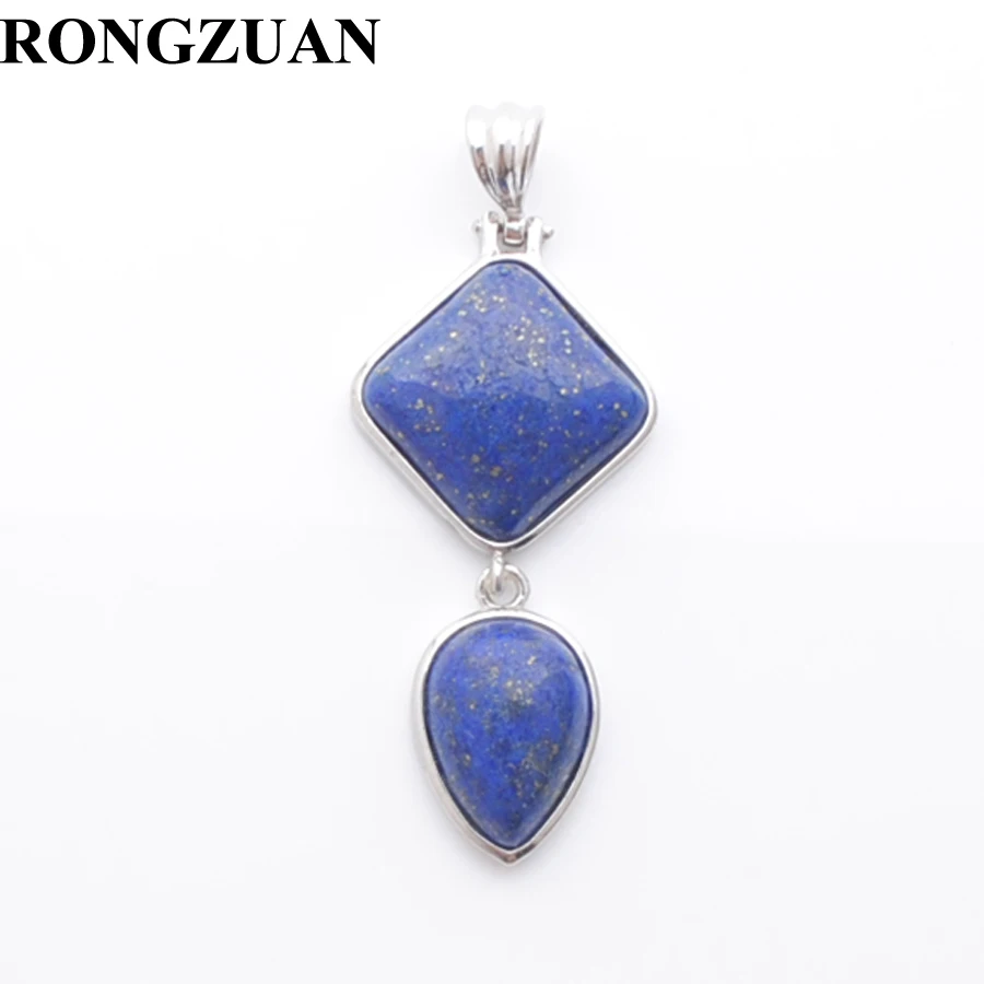 Lapis Lazuli Серьги кулон для ожерелье с натуральными камнями квадратные капли Форма аметисты розовый кварц Лазурит авантюрин бирюзы опал BN386 - Окраска металла: Lapis Lazuli