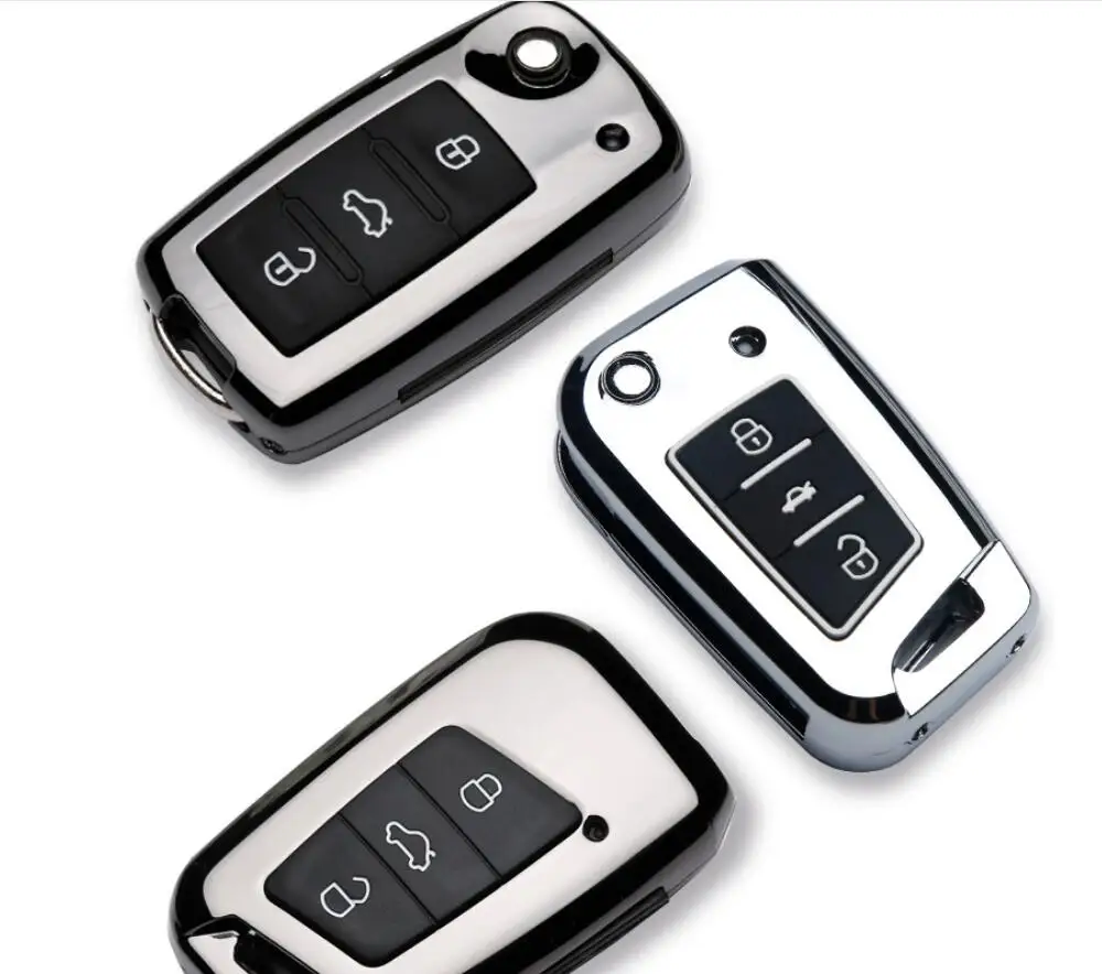 Чехол для автомобильного ключа Skoda Octavia A5 A7 Superb Fabia Yeti Seat VW Tiguan Passat B6 B8 Polo Golf 6 7 T Roc