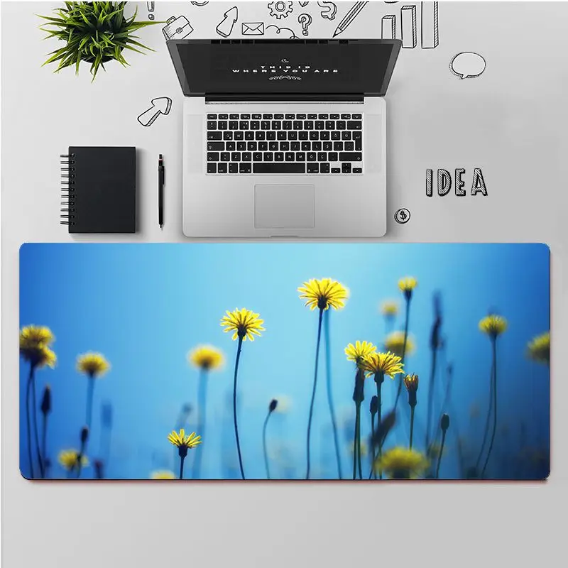 

FHNBLJ High Quality yellow Dandelion flower Silicone large small Pad to Mouse Game Free Shipping Large Mouse Pad Keyboards Mat