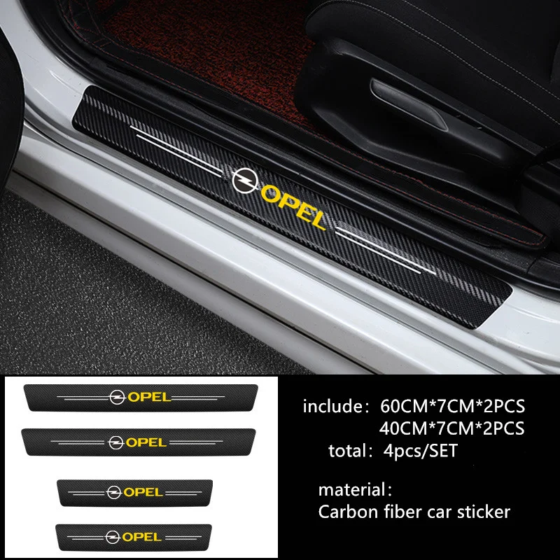 

4pcs Carbon Fiber Waterproof Stickers Protective For Opel Astra H G J Insignia Mokka Zafira Corsa Auto Accessories Cars