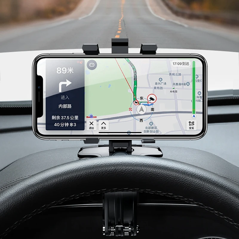 

Car Phone Holder 360 Degree GPS Navigation Dashboard Phone Holder Stand in Car for Universal Phone Clip Mount Bracket