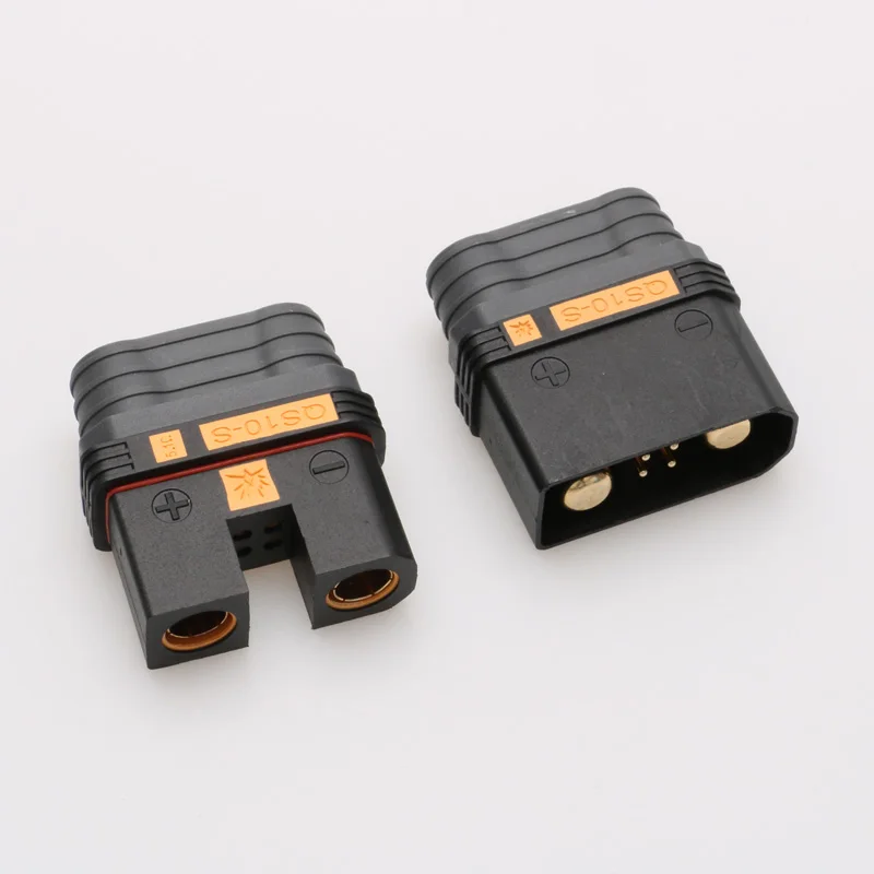 

2PCS QS10-S Antispark Male Female Gold Plated Plug High Current Battery Connector with Sheath for RC Car/Plant Agriculture UAV