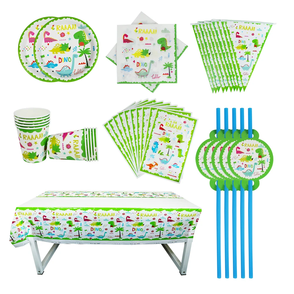 40/80/81/100PCS динозавр тема День рождения детей Baby Shower вечерние украшения комплекты