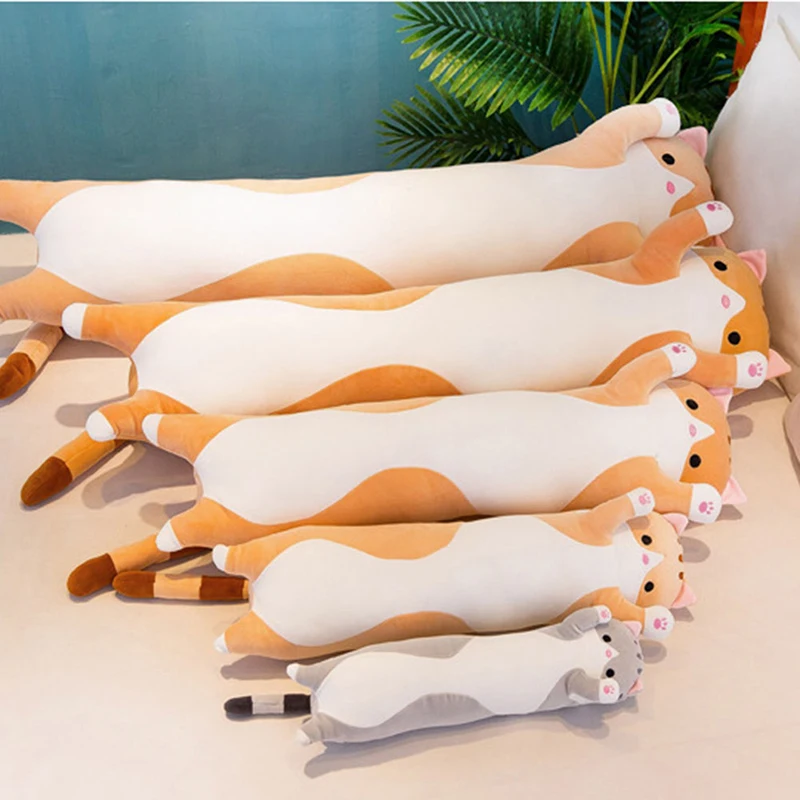 

Stuffed Toys Long Cotton Cute Cat Shape Doll Comfort Plush Toy Soft Sleeping Pillow Home Textile TB Sale