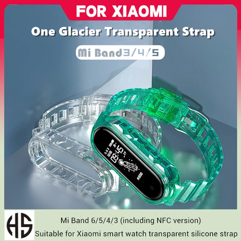 

Браслет Mi Band 6, 5, 4, 3, прозрачный, с NFC