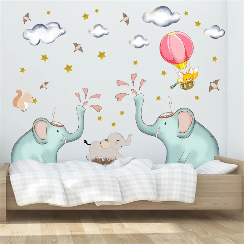 Zollor новые Мультяшные Животные Слон облако воздушный шар Настенная Наклейка для