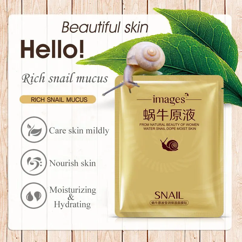 Изображения лицо улитки маска 5 шт для отбеливающей увлажняющей маски лица