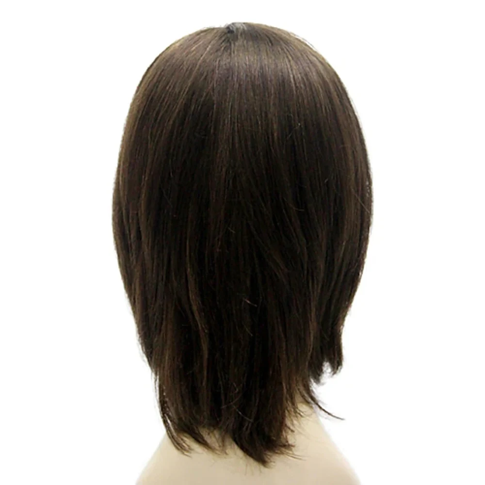 

Human Hair Capless Wigs Straight Straight Bob Layered Haircut Hairstyles Wig Medium Length Black Human Hair 15 inch