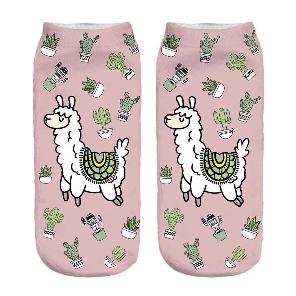 Женские носки серия альпака с мелким носком женские объемным цифровым принтом из