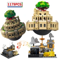 1179pcs building blocks sky stad kasteel model building kits montessori diy mini bricks mold with music box blocks for kids gift