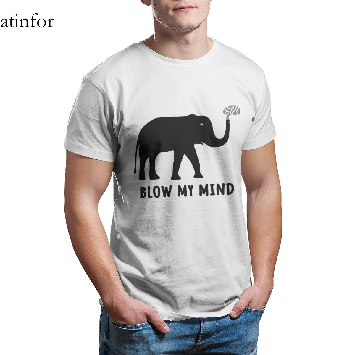 Рубашка Blow My Mind Футболка с принтом &quotСлон&quot подарок на заказ парные футболки из