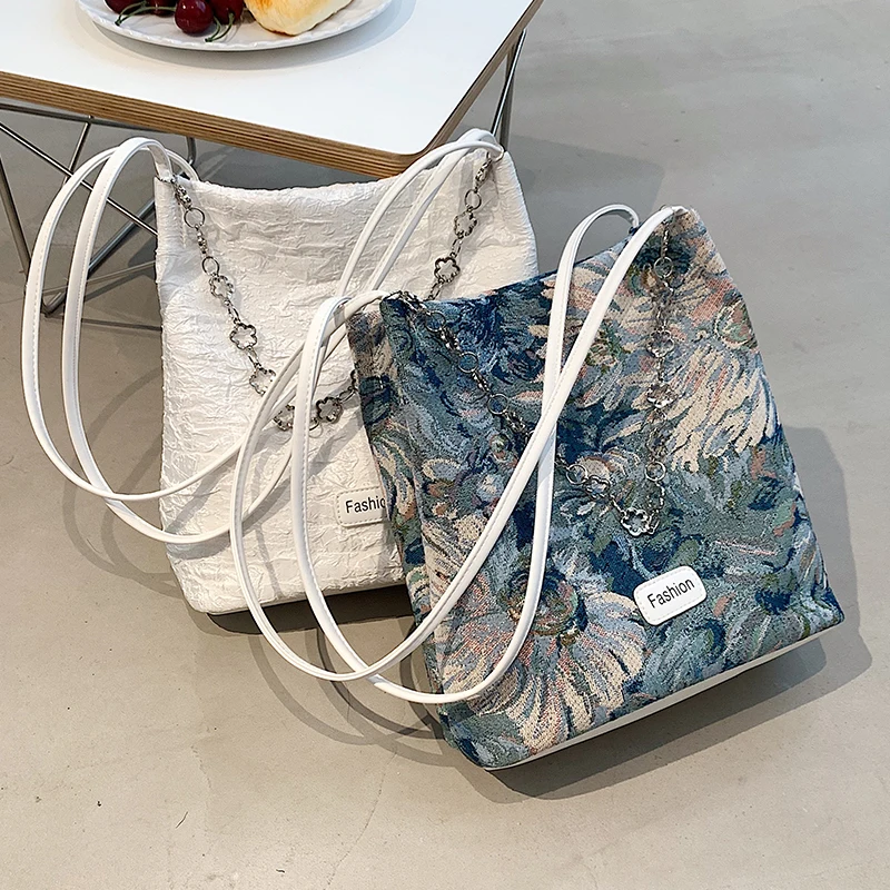 

Женская модная сумка через плечо 2022, элегантные сумки с цветочным принтом на подмышках, женские универсальные сумки для покупок на весну и о...