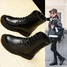 Новинка 2021, зимняя детская обувь, водонепроницаемые ботинки из искусственной кожи, детские зимние ботинки, резиновые ботинки для девочек и мальчиков, британские модные кроссовки