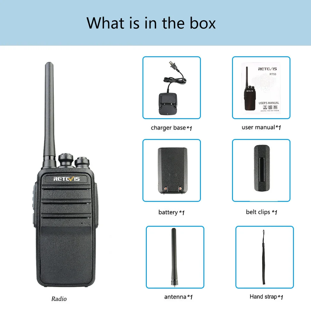 Retevis RT53 DMR цифровая рация UHF DMO VOX цифровой аналоговый двухсторонний радиоприемник Comunicador трансивер handsfree walkie talkie