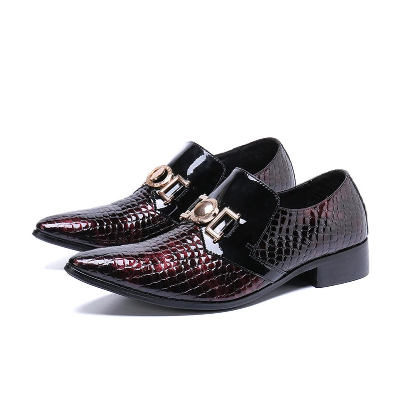 Новые Модные Мужские модельные туфли без застежки Туфли оксфорды из натуральной