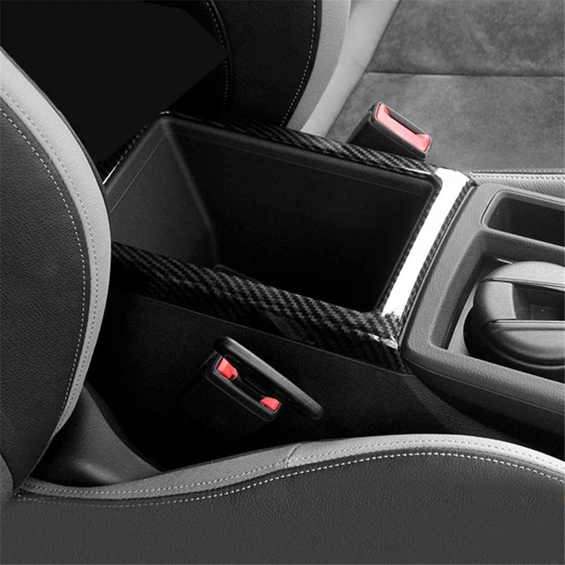 

for Q3 2019 2020 2021 Car Central Control Armrest Box Frame Decorative Cover Trim Carbon Fiber ABS Interior Accessories