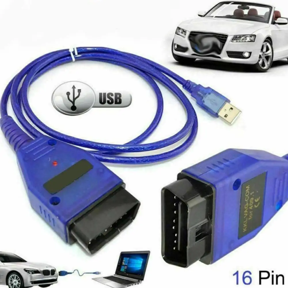 Cable de interfaz USB Vag Com para coche, escáner de diagnóstico, KKL,...