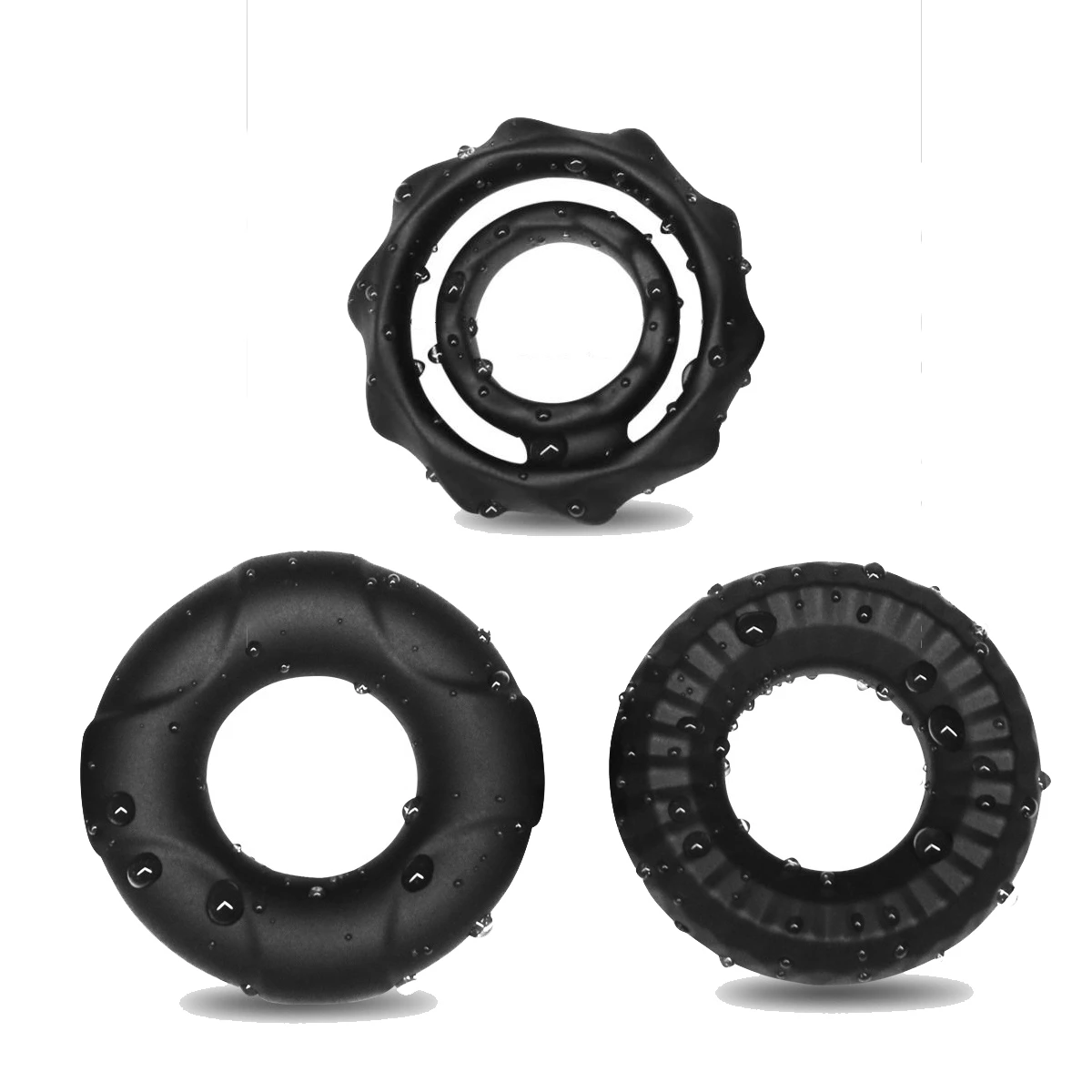 3 шт. Силиконовое двойное кольцо для пениса растягивающееся более сильное