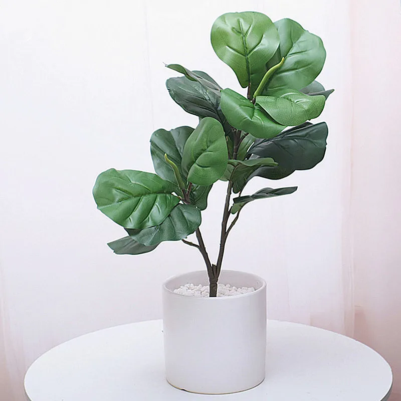 

Hot Sale Large Artificial Palm Plants Green Plastic Banyan Tree Branch Landscaping Garden Christmas Hotel Home Deco Accessories