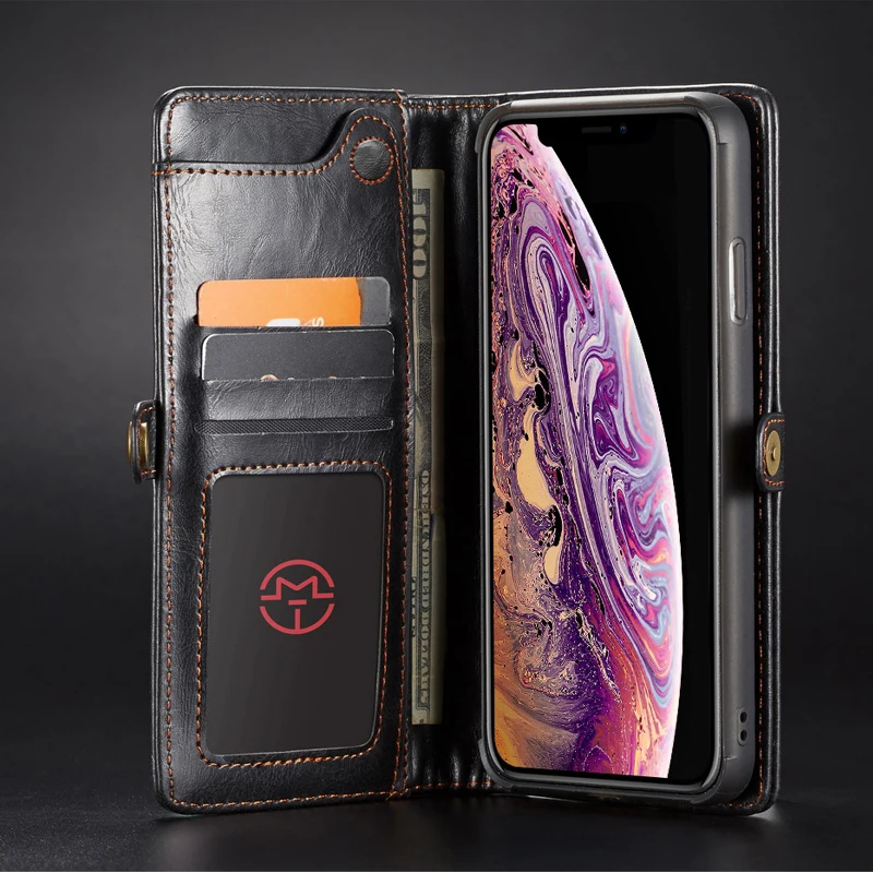 Флип Все в одном чехол для телефона Apple iPhone 11 Pro Max съемный кошелек Роскошный