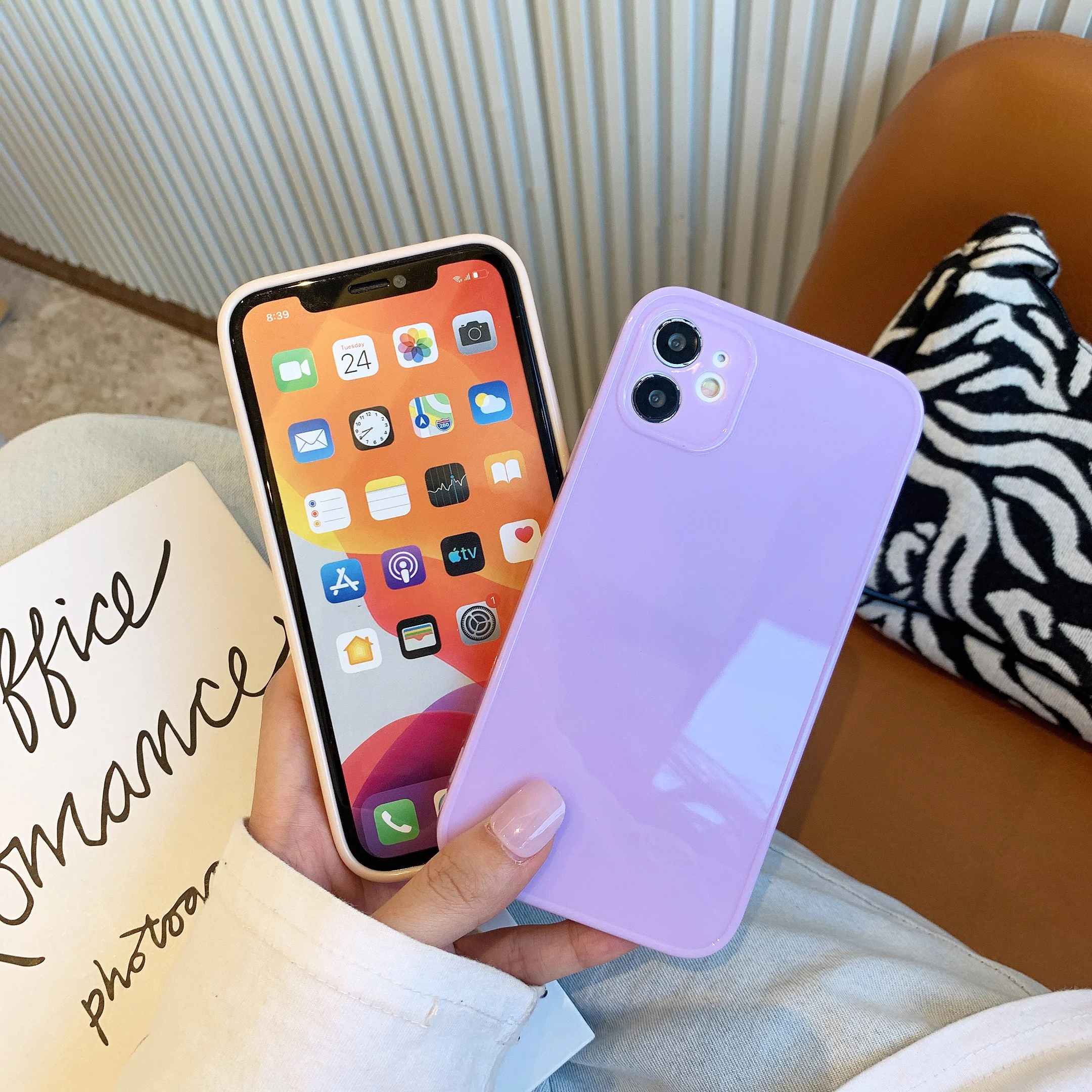 

Candy Color Silicone Case for iPhone 11 Pro Max 12Pro XR Full Phone Cover for iPhone 12 7 8 Plus XS X SE 2020 12 Mini Cases