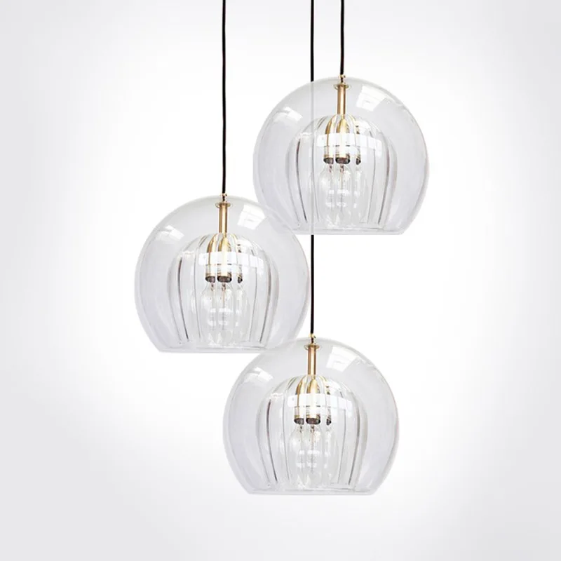 

Nordic Led Glass Pendant Light Modern Kitchen Hanging Lights Bar Industrial Lamp Dining Living Room Home Decor Lighting Fixtures