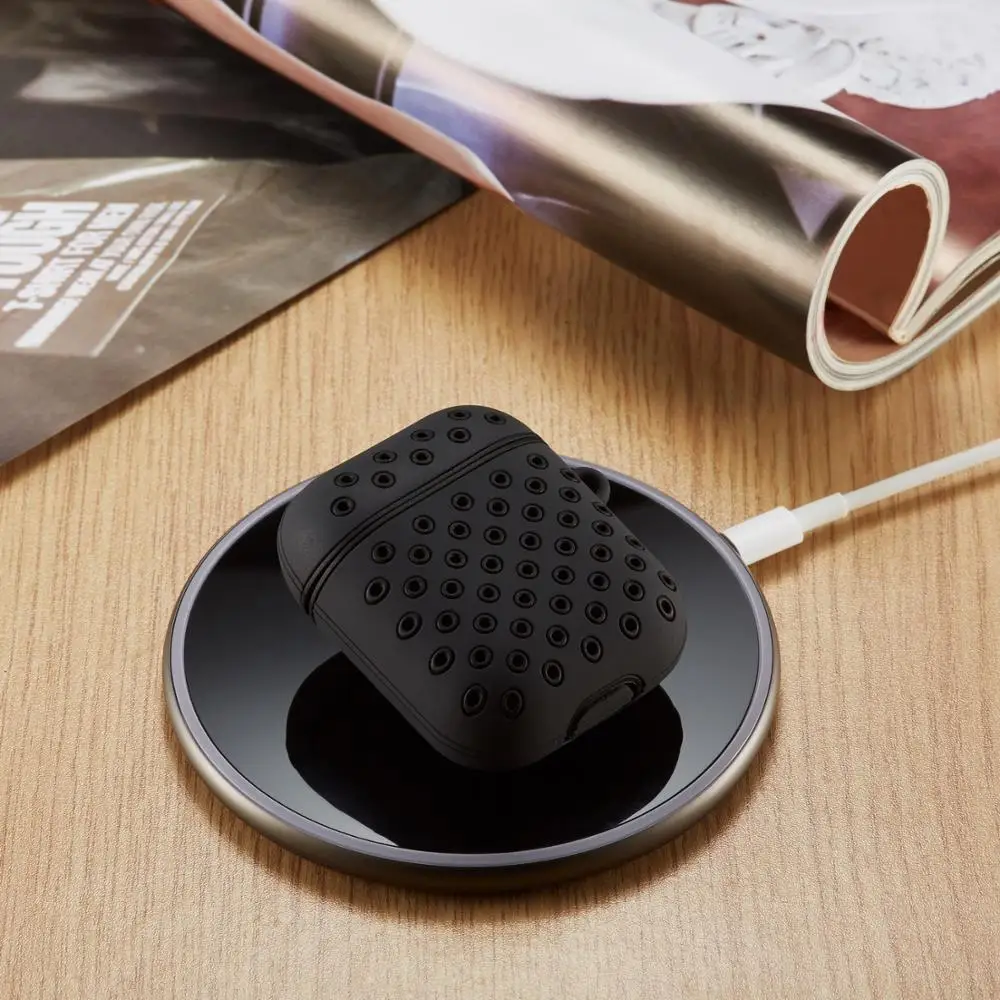 Двухцветный Мягкий силиконовый чехол для Apple Airpods противоударный гарнитура s Для