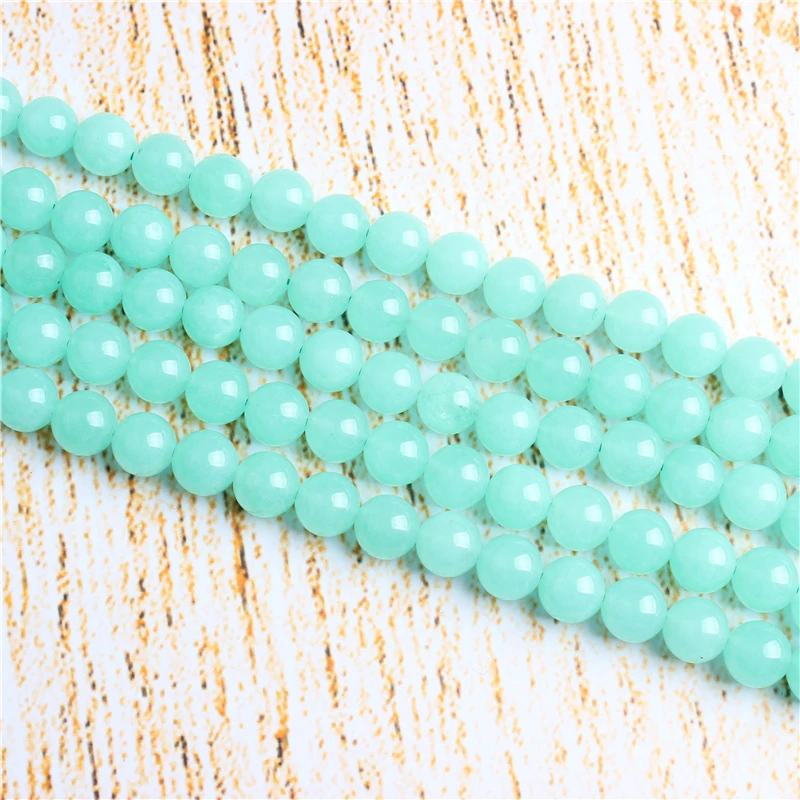 

4 6 8 10 12 mm Blue Australian Jade Beads Natural Stones Round Loose Beads For Jewelry Making Bracelet Necklace Diy