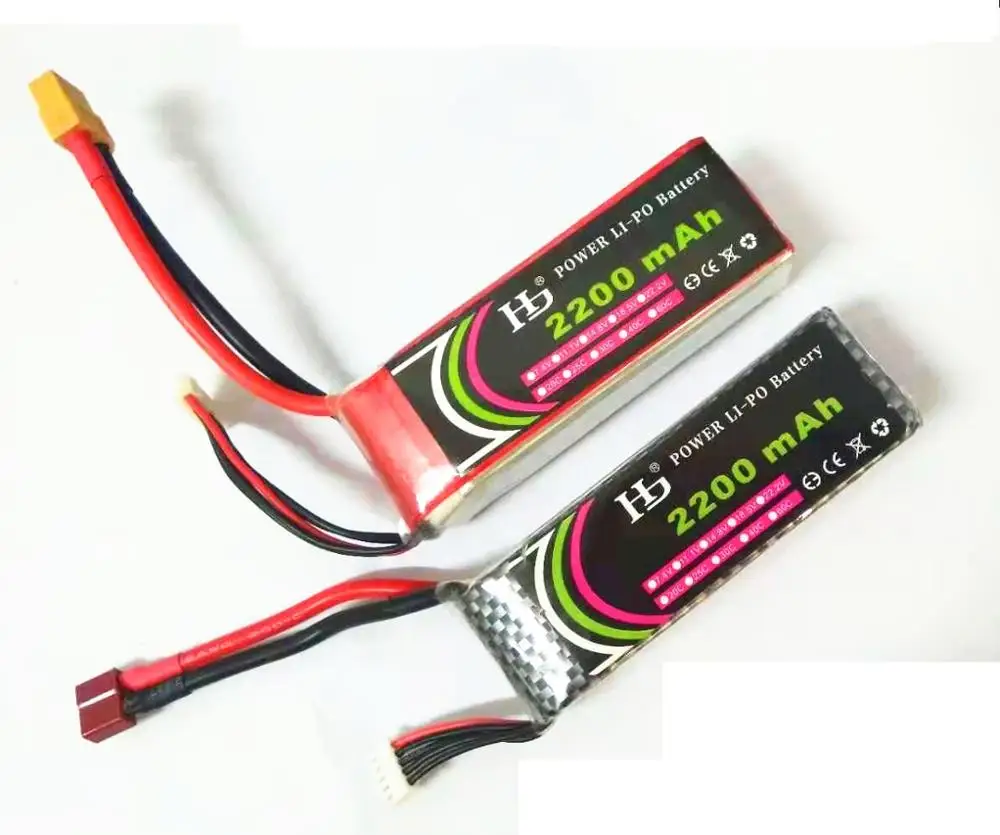Оригинальный аккумулятор HJ Lipo 7 4 В 11 1 14 8 в 22 2 2200 мАч 25c Max 50C XT60/t штепсельная Вилка