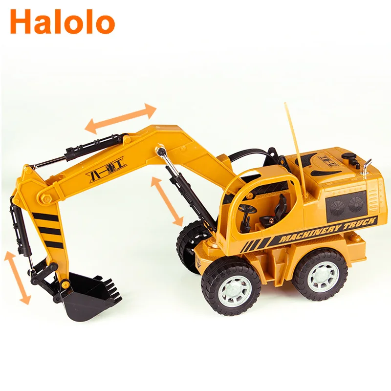 

5CH RC excavator truck model toy RC wheel truck Toys for Children boy kids birthday gifts RC tractor engineering car brinquedos