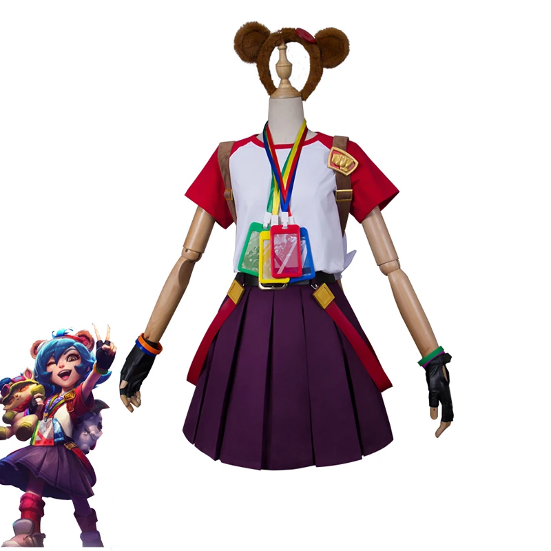 Женский костюм для косплея LOL тьмы Энни хастура на 10-летие платье-футболка парик