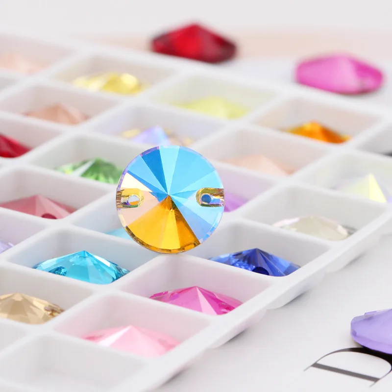 40 шт. 12 мм плоские круглые стразы из хрустального стекла воздушные Стразы шьют на