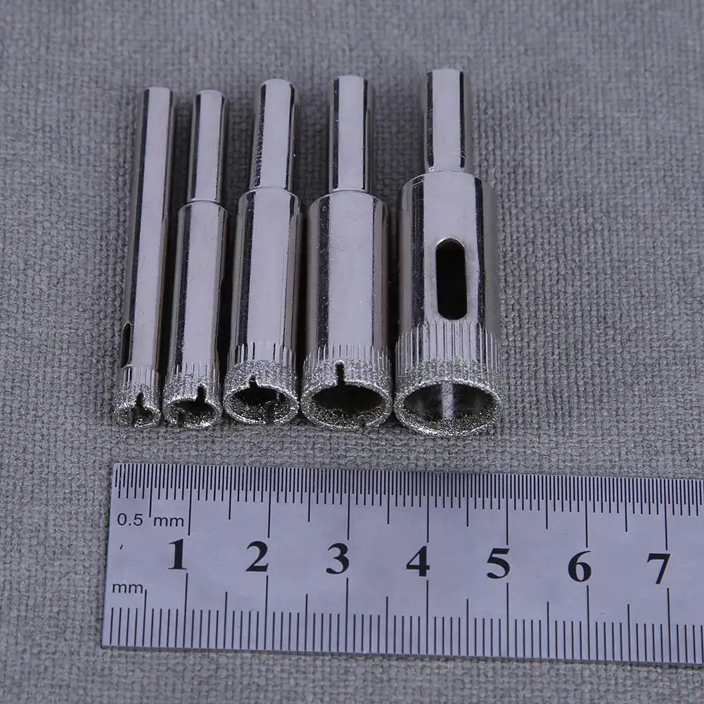 

5pcs Diamond Coated Core Hole Saw Tiles Marble Glass Ceramic Cut Bit Tool