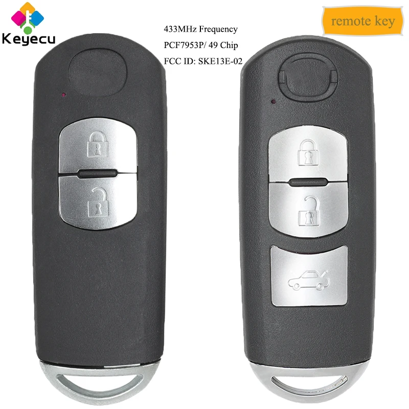 Умный дистанционный Автомобильный ключ KEYECU с 2 3 кнопками 433 МГц чип PCF7953P HITAG PRO 49 FOB