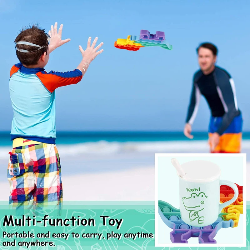 

Rainbow Push It Bubble Fidget Toys Antistress Toys Adult Children Squeeze Sensory Toy To Relieve Autism Reliver Stress